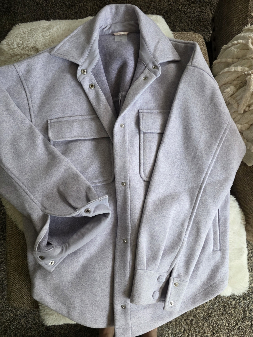 Calia Women's Lavender Wool-Blend Shacket Jacket